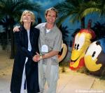 ID 3889 DISNEY WONDER (1999/83308grt/IMO 9126819) -  UK television celebrity Anthea Turner and partner (now husband) Grant Bovey pose for photographs as they arrive to board DISNEY WONDER in Southampton,...